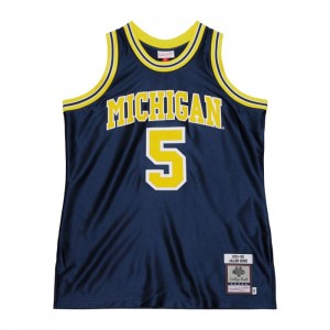 Collegiate Jerseys Mitchell & Ness Jalen Rose University of Michigan Dark 1991 Jersey Hombre | 9826PRVEU