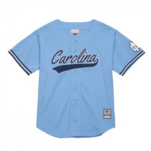 Collegiate Jerseys Mitchell & Ness On The Clock Mesh Button Front University of North Carolina Hombre | 4537LYBQV