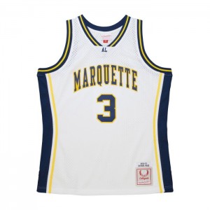 Collegiate Jerseys Mitchell & Ness Replica Dwyane Wade Marquette University White 2002 Jersey Hombre | 6014NPMAY
