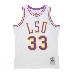Collegiate Jerseys Mitchell & Ness Replica Shaquille O'Neal Louisiana State University White 1990 Jersey Hombre | 3165ZJDLY