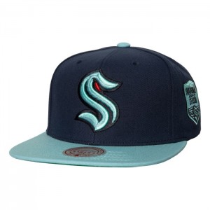 Gorras Mitchell & Ness 2 Tone Side Patch Snapback Seattle Kraken Unisex | 6032HFBYL
