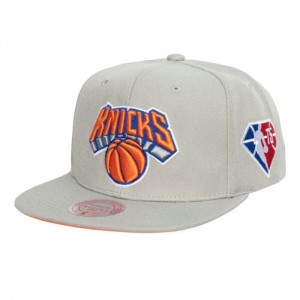 Gorras Mitchell & Ness 75th Silver Snapback New York Knicks Unisex | 3085TSVFI