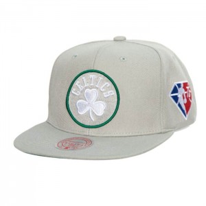 Gorras Mitchell & Ness 75th Silver Snapback Boston Celtics Unisex | 5283XTAIW
