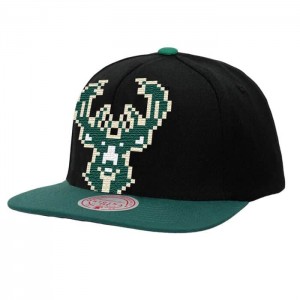 Gorras Mitchell & Ness 8 Bit XL Snapback HWC Milwaukee Bucks Unisex | 2189ESODH