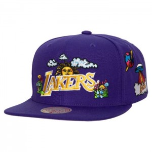 Gorras Mitchell & Ness Psychedelic Snapback HWC Los Angeles Lakers Unisex | 6952AYQZW