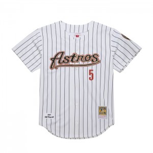 MLB Authentic Mitchell & Ness Jeff Bagwell Houston Astros Pinstripe 2001 Jersey Hombre | 4910ZRTSK