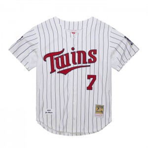 MLB Authentic Mitchell & Ness Joe Mauer Minnesota Twins Pinstripe 2009 Jersey Hombre | 1497GAXVI