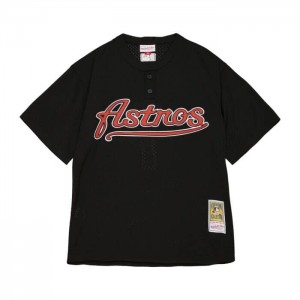 MLB Authentic Mitchell & Ness Lance Berkman Houston Astros 2002 BP Jersey Hombre | 5216XWECH