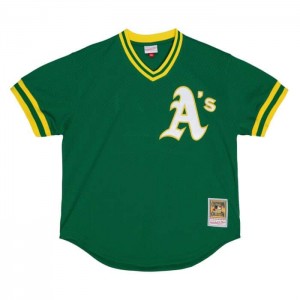 MLB Authentic Mitchell & Ness Rickey Henderson Oakland Athletics 1991 Pullover Jersey Hombre | 4913GOYMD
