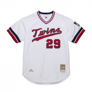 MLB Authentic Mitchell & Ness Rod Carew Minnesota Twins White 1977 Jersey Hombre | 6138WUOHP