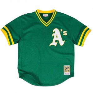 Mesh BP Jerseys Mitchell & Ness BP Oakland Athletics 1991 Rickey Henderson Hombre | 5082ODTLY