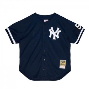 Mesh BP Jerseys Mitchell & Ness Mariano Rivera New York Yankees 1999 Button Front Jersey Hombre | 2687HURQC