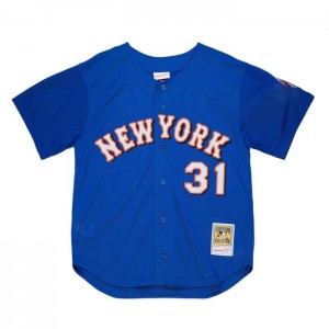 Mesh BP Jerseys Mitchell & Ness Mike Piazza New York Mets 1999 Button Front Jersey Hombre | 9351ELGQV