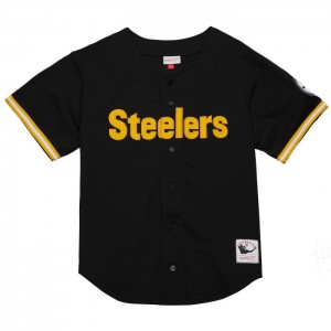 Mesh BP Jerseys Mitchell & Ness On The Clock Mesh Button Front Pittsburgh Steelers Hombre | 2194IKMVA