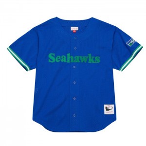 Mesh BP Jerseys Mitchell & Ness On The Clock Mesh Button Front Seattle Seahawks Hombre | 2750TKEOH