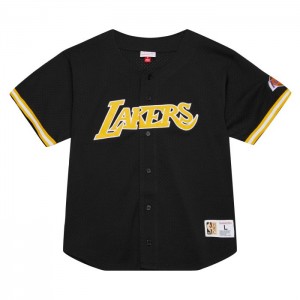Mesh BP Jerseys Mitchell & Ness On The Clock Mesh Button Front Los Angeles Lakers Hombre | 7698CMJNV
