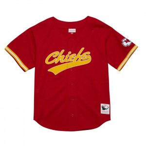 Mesh BP Jerseys Mitchell & Ness On The Clock Mesh Button Front Kansas City Chiefs Hombre | 1293PSXAB