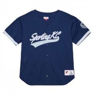 Mesh BP Jerseys Mitchell & Ness On The Clock Mesh Button Front Current Logo Sporting Kansas City Hombre | 0357NHTFW