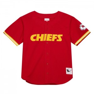 Mesh BP Jerseys Mitchell & Ness On The Clock Mesh Button Front Kansas City Chiefs Hombre | 1493BOJXD