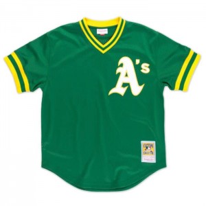 Mesh BP Jerseys Mitchell & Ness Reggie Jackson Oakland Athletics 1987 Pullover Jersey Hombre | 6103IDQXO