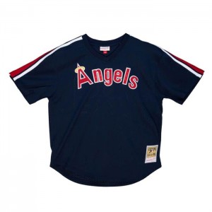 Mesh BP Jerseys Mitchell & Ness Rod Carew California Angels 1984 Pullover Hombre | 4362EPOVM