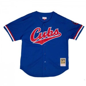 Mesh BP Jerseys Mitchell & Ness Ryne Sandberg Chicago Cubs 1996 Button Front Jersey Hombre | 7098CVMIN