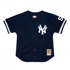 Mesh BP Jerseys Mitchell & Ness Yogi Berra New York Yankees 1999 Button Front Jersey Hombre | 2179RZVPI