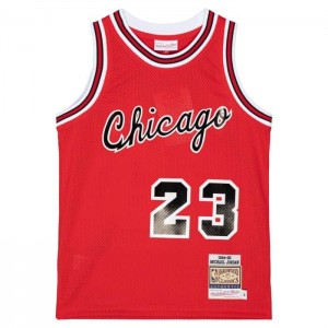 NBA Authentic Mitchell & Ness Jordan 4 Chicago Bulls Jersey Hombre | 5490AFEKJ