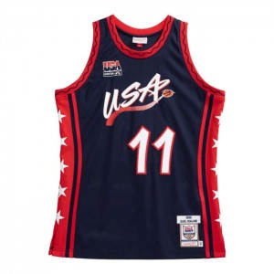 NBA Authentic Mitchell & Ness Karl Malone Team USA 1996-97 Jersey Hombre | 5189NYBDV