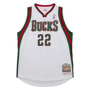 NBA Authentic Mitchell & Ness Khris Middleton Milwaukee Bucks Home 2013-14 Jersey Hombre | 4098AKMLN