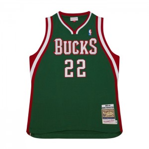 NBA Authentic Mitchell & Ness Khris Middleton Milwaukee Bucks Carretera 2013-14 Jersey Hombre | 2370PTKDS