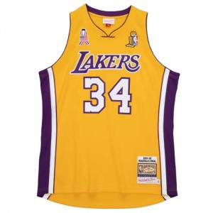 NBA Authentic Mitchell & Ness Shaquille O'Neal Los Angeles Lakers 2001-02 Jersey Hombre | 8259BCYKF