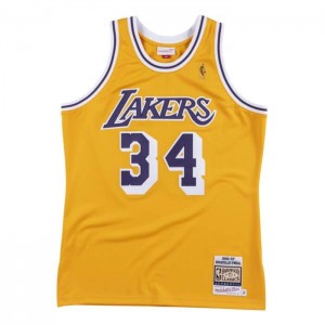 NBA Authentic Mitchell & Ness Shaquille O'Neal Los Angeles Lakers 1996-97 Jersey Hombre | 9783OGZKC