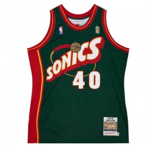 NBA Authentic Mitchell & Ness Shawn Kemp Seattle Supersonics 1995-96 Jersey Hombre | 8201IWLZK
