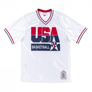 NBA Authentic Mitchell & Ness Shooting Shirt Team USA 1992 Larry Bird Hombre | 5920COUQY