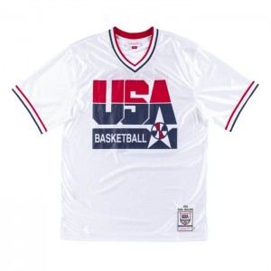 NBA Authentic Mitchell & Ness Shooting Shirt Team USA 1992 Karl Malone Hombre | 8915IYFUM