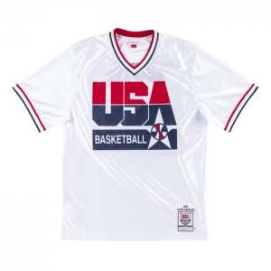 NBA Authentic Mitchell & Ness Shooting Shirt Team USA 1992 Clyde Drexler Hombre | 0741RZGQW