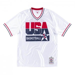 NBA Authentic Mitchell & Ness Shooting Shirt Team USA 1992 Chris Mullin Hombre | 4521RGZNX