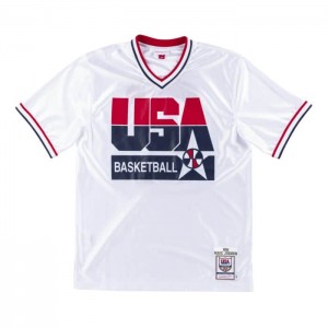 NBA Authentic Mitchell & Ness Shooting Shirt Team USA 1992 Magic Johnson Hombre | 1902ZTCVG