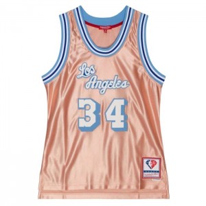 NBA Swingman Mitchell & Ness 75th Anniversary Rose Gold Shaquille O'Neal Los Angeles Lakers 1996-97 Jersey Hombre | 2379DAXVY
