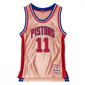 NBA Swingman Mitchell & Ness 75th Anniversary Rose Gold Isiah Thomas Detroit Pistons 1982-83 Jersey Hombre | 9724JOVGS