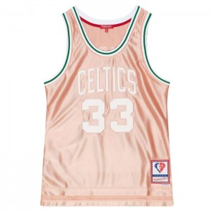 NBA Swingman Mitchell & Ness 75th Anniversary Rose Gold Larry Bird Boston Celtics 1985-86 Jersey Hombre | 2369BUCDF