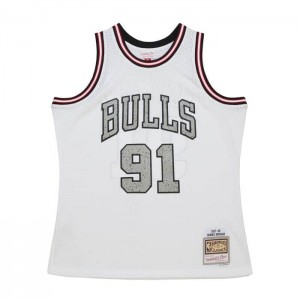 NBA Swingman Mitchell & Ness Cracked Cement Dennis Rodman Chicago Bulls 1997-98 Jersey Hombre | 7064EODGQ