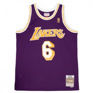 NBA Swingman Mitchell & Ness Eddie Jones Los Angeles Lakers Carretera 1996-97 Jersey Hombre | 9564OIYBR