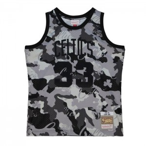 NBA Swingman Mitchell & Ness Ghost Black Camo Larry Bird Boston Celtics 1985-86 Jersey Hombre | 5908ASXKE