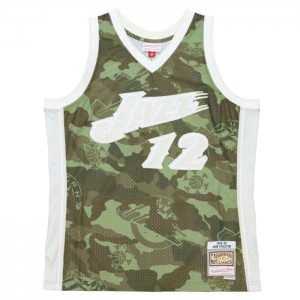 NBA Swingman Mitchell & Ness Ghost Green Camo John Stockton Utah Jazz 1998-99 Jersey Hombre | 2814MJEHS