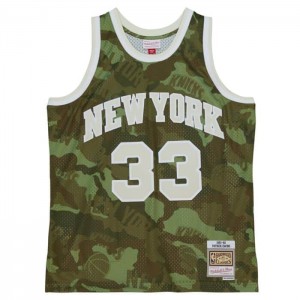 NBA Swingman Mitchell & Ness Ghost Green Camo Patrick Ewing New York Knicks 1991-92 Jersey Hombre | 3491VMTDU