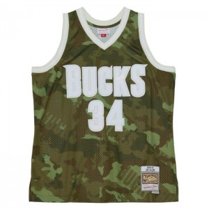 NBA Swingman Mitchell & Ness Ghost Green Camo Ray Allen Milwaukee Bucks 2000-01 Jersey Hombre | 0275LCDFM