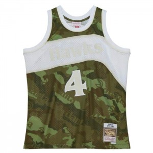 NBA Swingman Mitchell & Ness Ghost Green Camo Spud Webb Atlanta Hawks 1986-87 Jersey Hombre | 8342XKGHY
