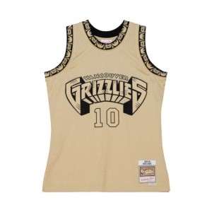 NBA Swingman Mitchell & Ness Khaki Black Mike Bibby Vancouver Grizzlies 1998-99 Jersey Hombre | 9075YFSAD